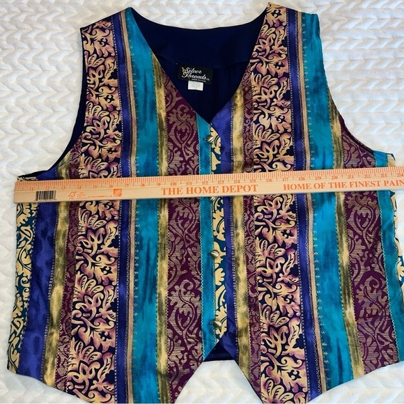 Vintage Silver Threads Women’s Colorful Striped Vest size 1X - Picture 8 of 9